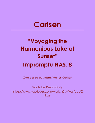 Book cover for Voyaging the Harmonious Lake at Sunset Impromptu NAS. 8