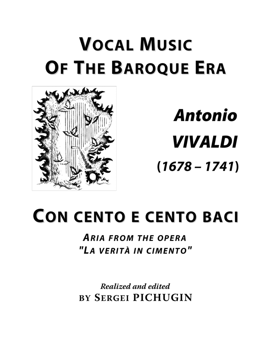 VIVALDI Antonio: Con cento e cento baci, aria from the opera "La verità in cimento", arranged for V image number null