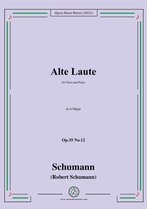 Book cover for Schumann-Alte Laute,Op.35 No.12,in A Major