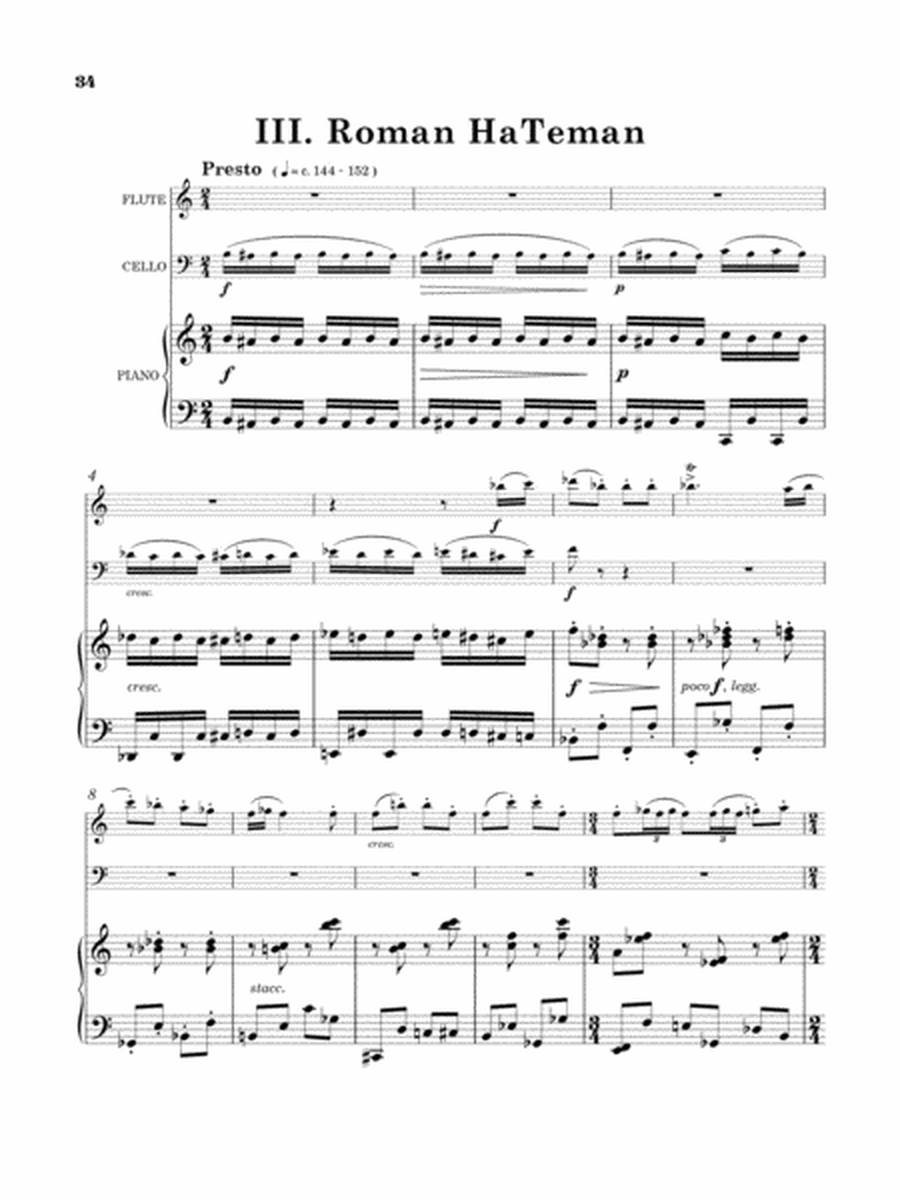 Three Bagatelles for Flute, Cello and Piano (Score Only)