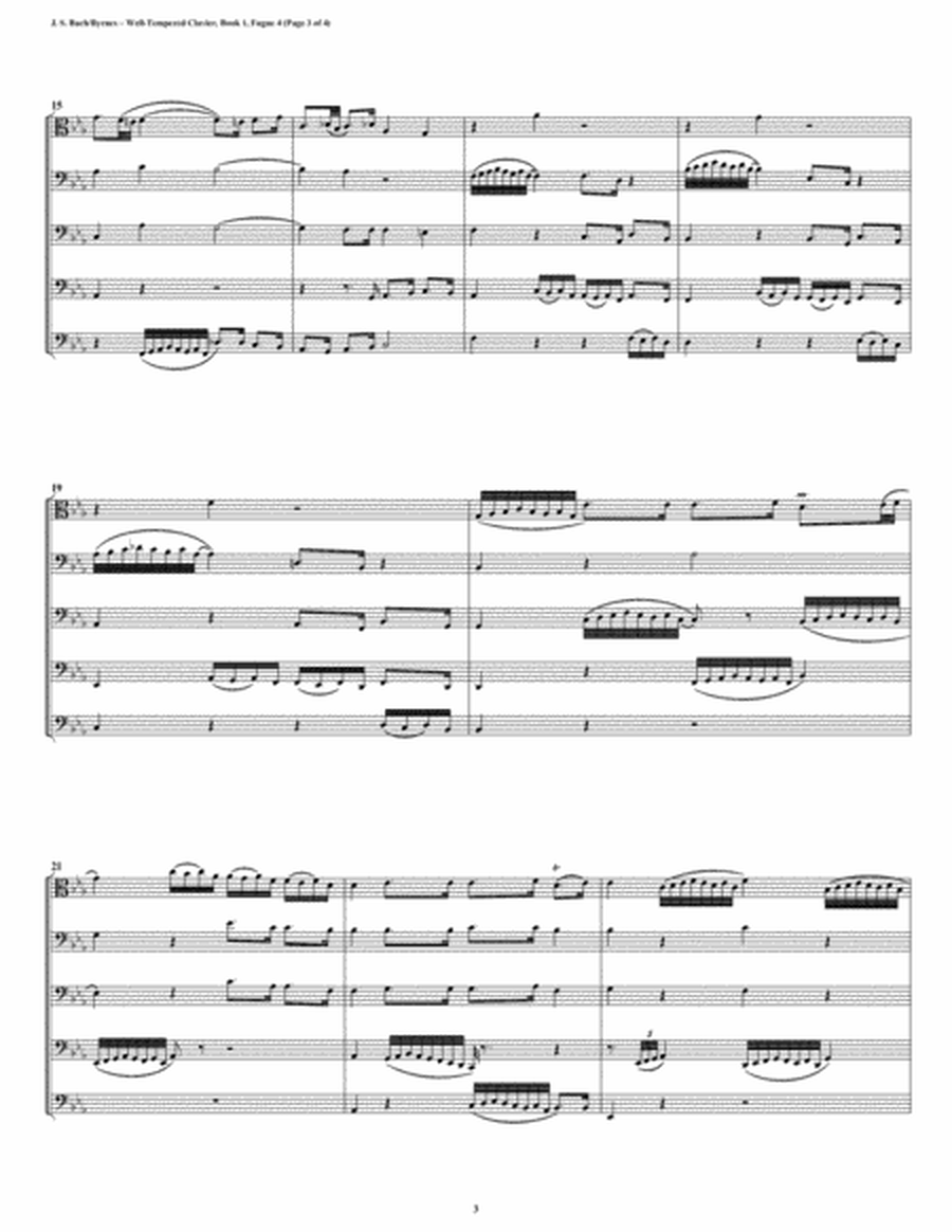 Fugue 05 from Well-Tempered Clavier, Book 1 (Trombone Quintet) image number null