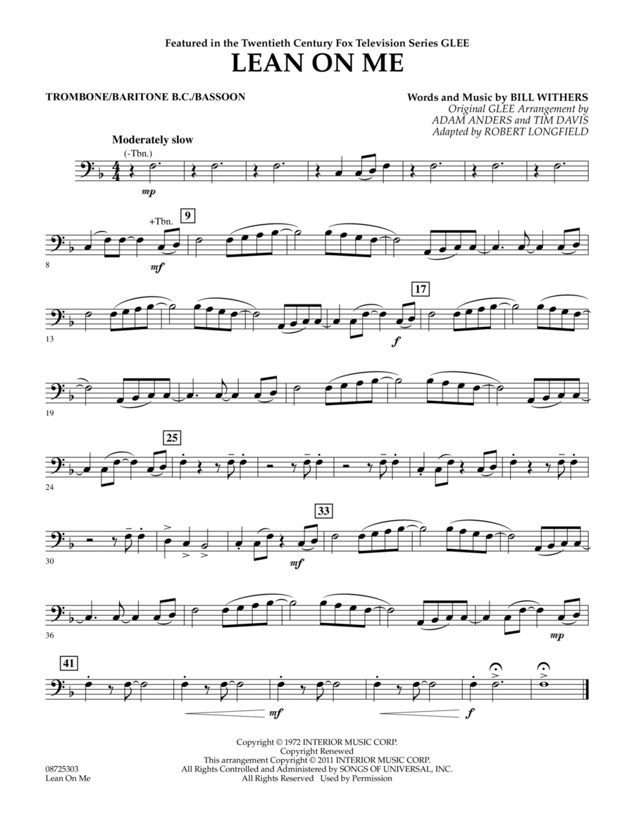Lean On Me - Trombone/Baritone B.C./Bassoon