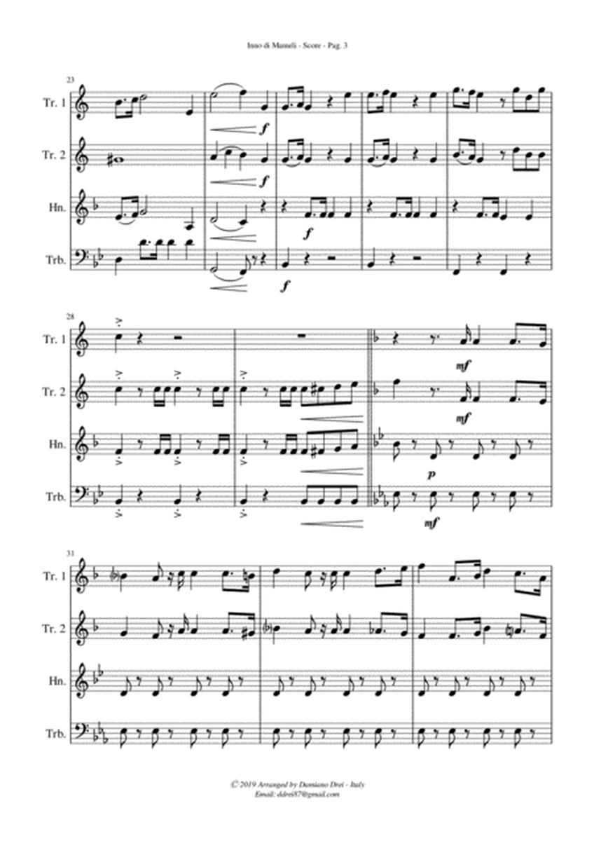 Inno di Mameli (Il Canto degli Italiani, Italy National Anthem) for Brass Quartet image number null