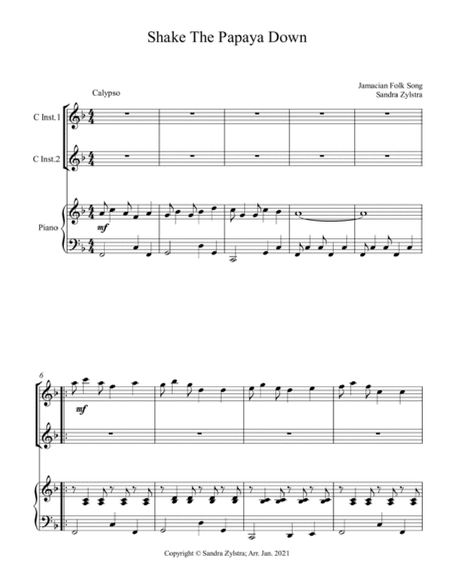 Shake The Papaya Down (treble C instrument duet) image number null