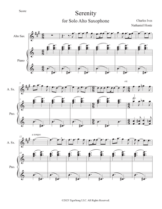 Serenity (for Solo Alto Saxophone)