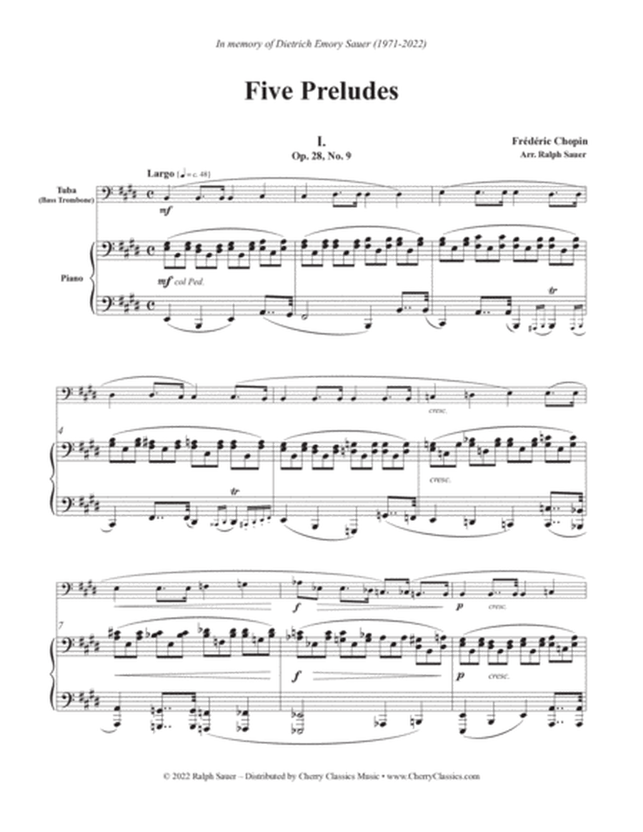 Five Preludes for Tuba or Bass Trombone and Piano from Op. 28