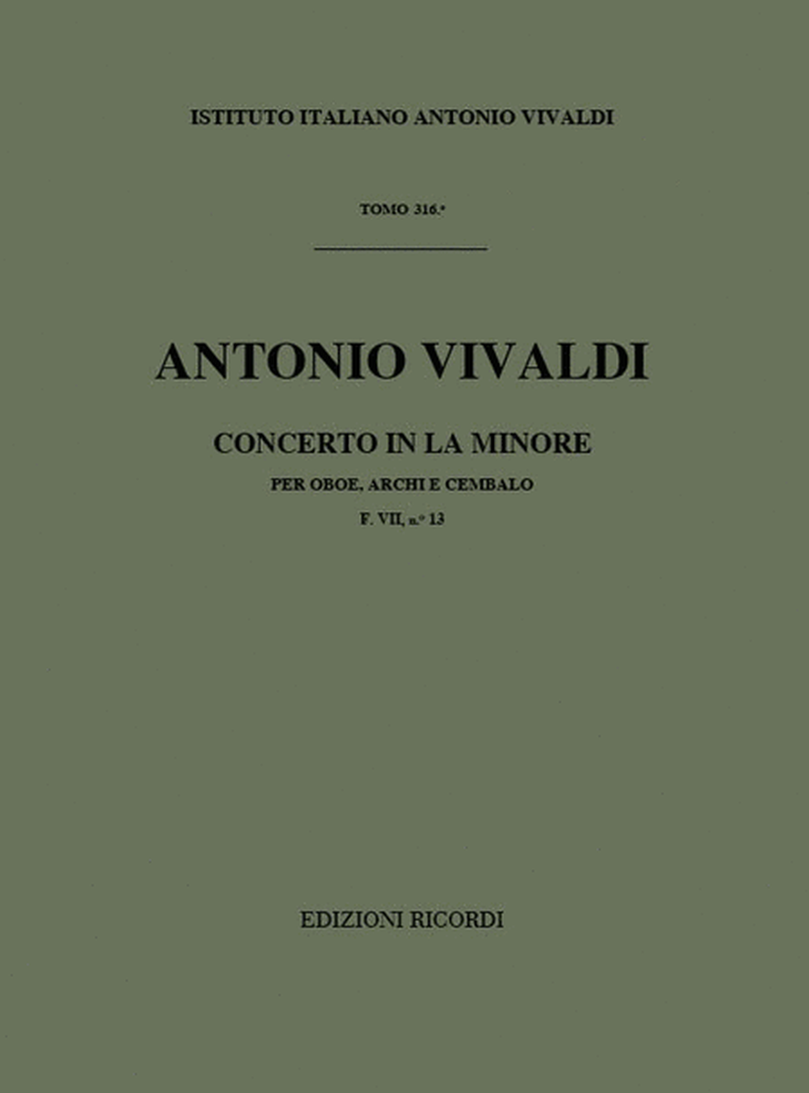 Concerto Per Oboe, Archi E BC: In La Min. Rv 463