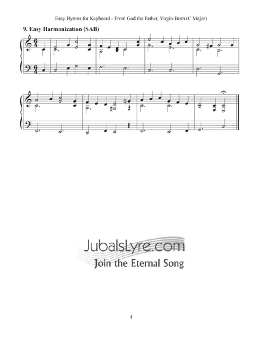 From God the Father, Virgin-Born (Easy Hymns for Keyboard) image number null