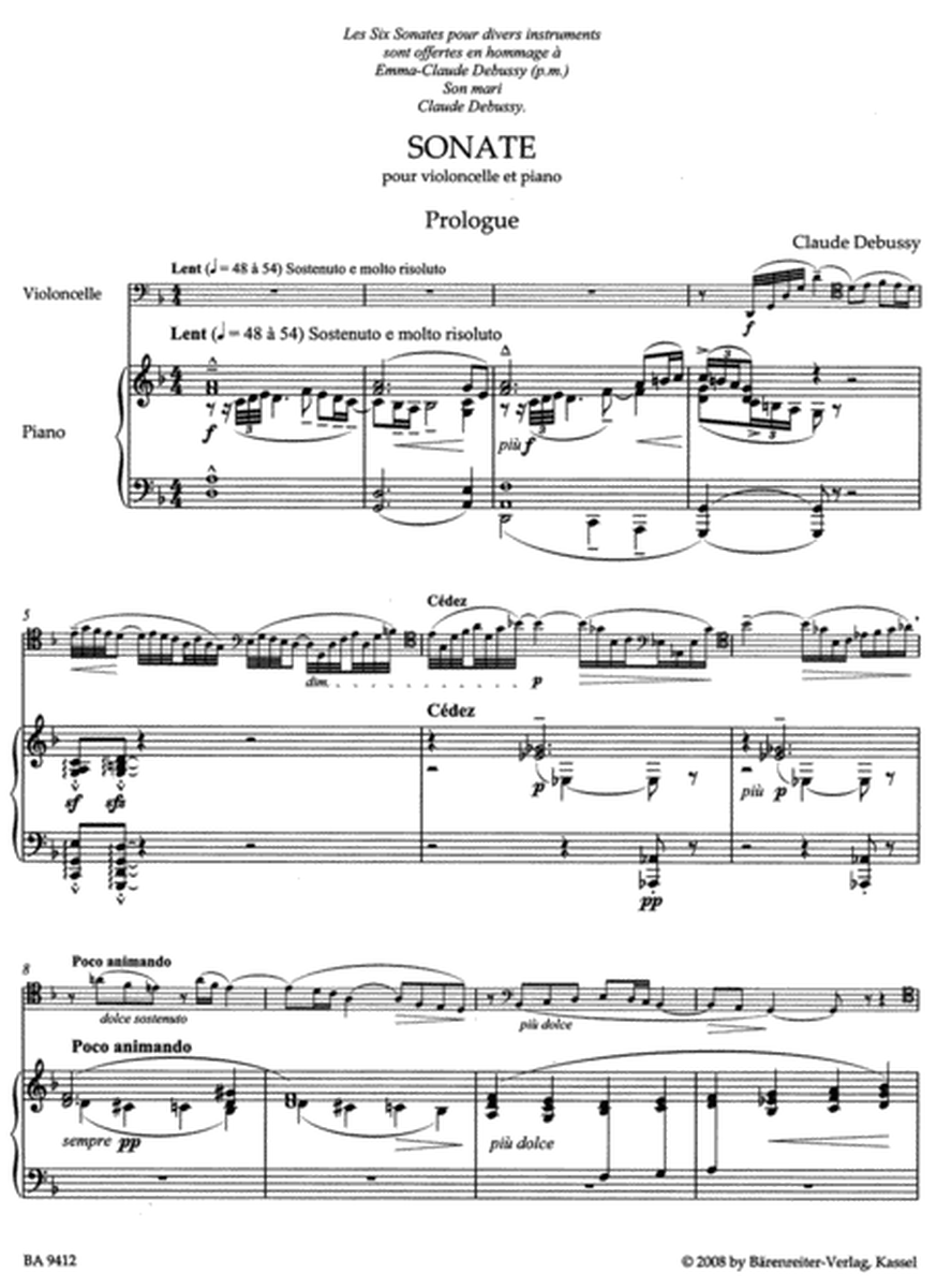 Sonata for Violoncello and Piano