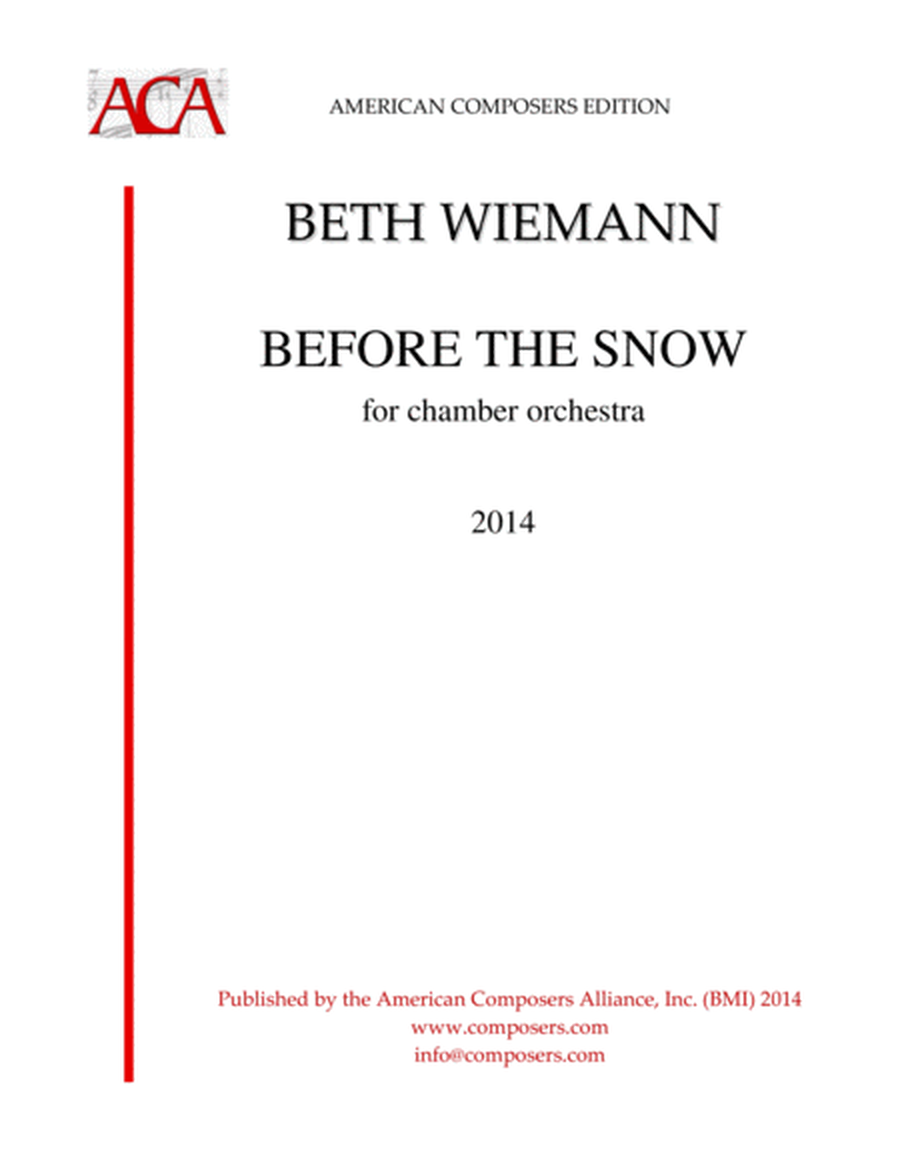 [Wiemann] Before the Snow