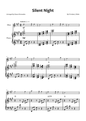 Silent Night - Oboe and piano with chord notations