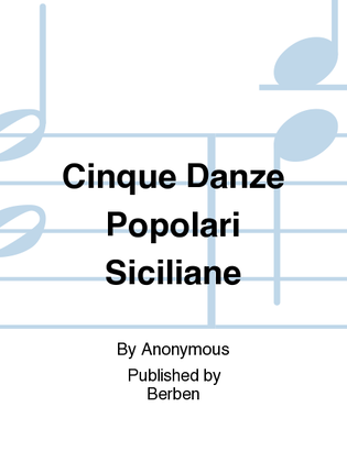 Book cover for Cinque Danze Popolari Siciliane