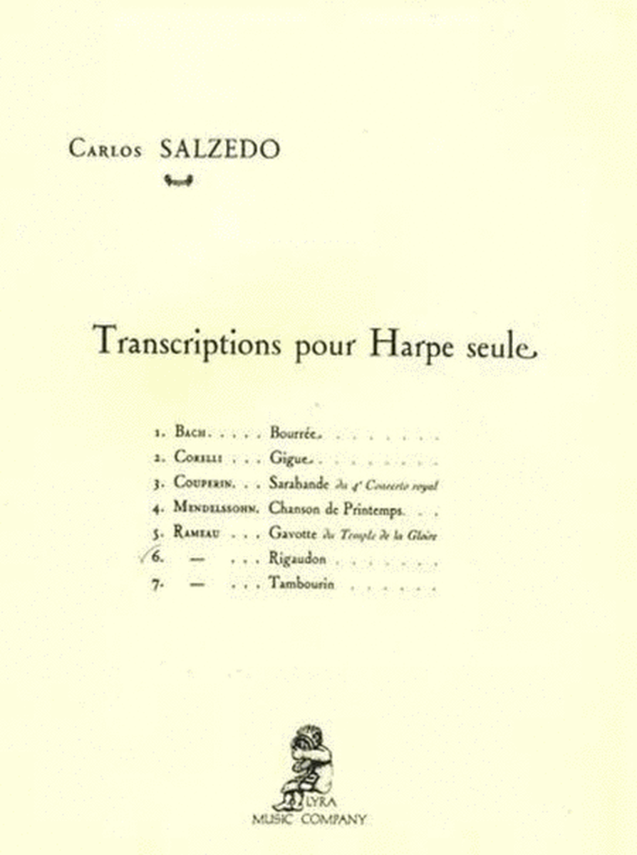 Rameau - Rigaudon For Harp Trans Salzedo