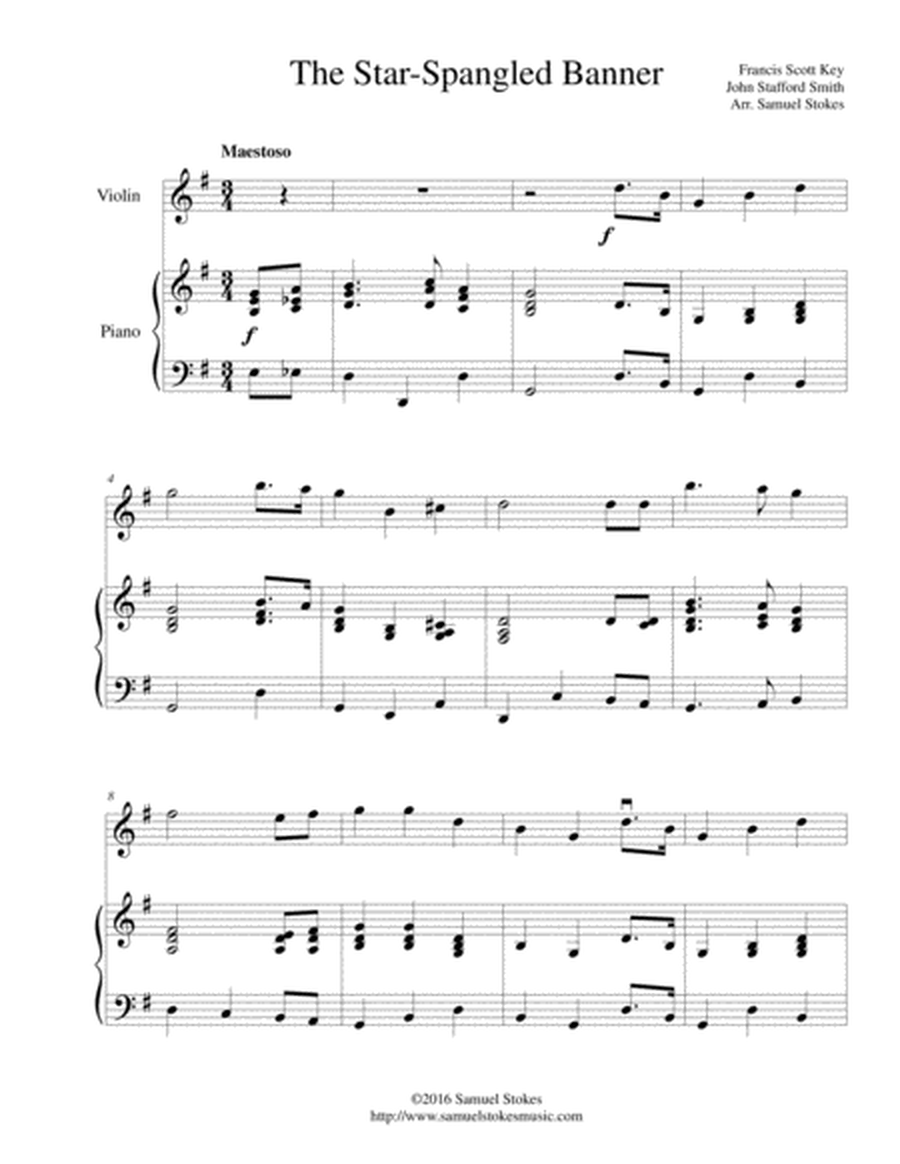 The Star-Spangled Banner - for violin and piano image number null