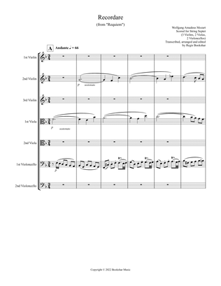 Book cover for Recordare (from "Requiem") (F) (String Septet - 3 Violins, 2 Violas, 2 Cellos)