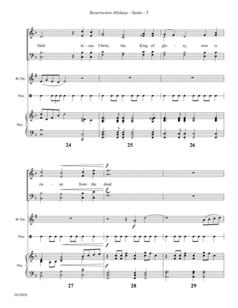 Resurrection Alleluias - Trumpet and Hand Drum Score and Parts image number null