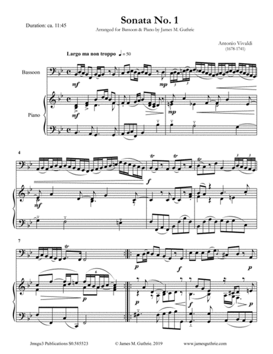 Vivaldi: Sonata No. 1 for Bassoon & Piano image number null
