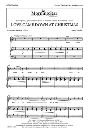 Book cover for Love Came Down at Christmas