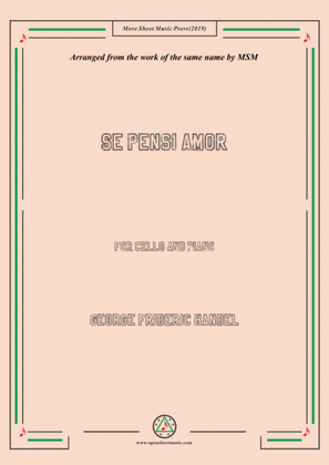 Book cover for Handel-Se pensi amor,for Cello and Piano