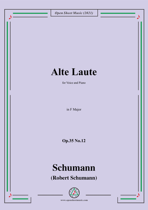 Book cover for Schumann-Alte Laute,Op.35 No.12,in F Major
