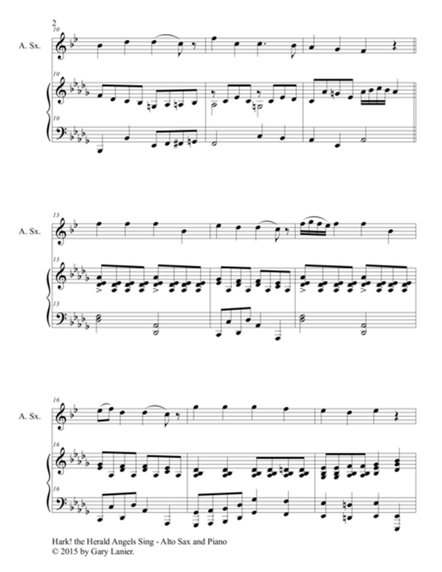 HARK! THE HERALD ANGELS SING (Duet – Alto Sax and Piano/Score and Parts) image number null