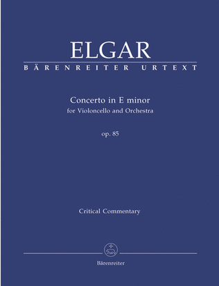 Book cover for Concerto for Violoncello and Orchestra in E minor, op. 85