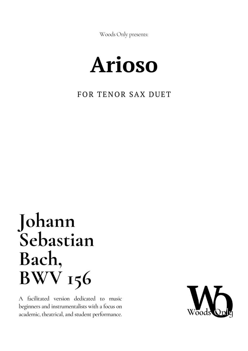 Arioso by Bach for Tenor Sax Duet image number null