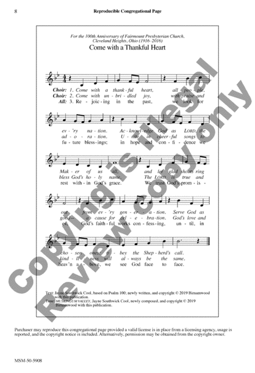 Come with a Thankful Heart (Choral Score) image number null