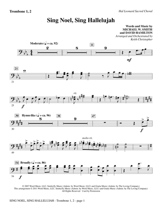 Book cover for Sing Noel, Sing Hallelujah - Trombone 1 & 2