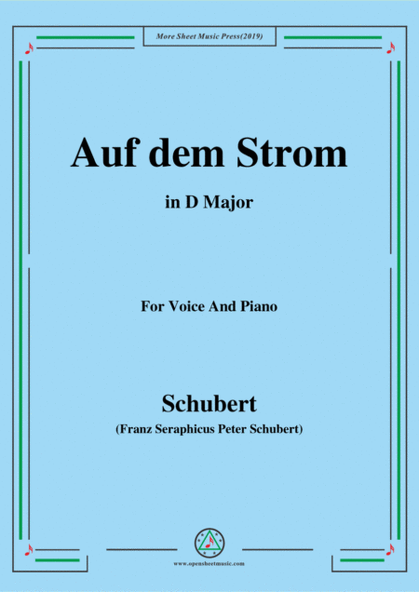 Schubert-Auf dem Strom,Op.119,in D Major,for Voice&Piano image number null