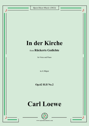 Book cover for Loewe-In der Kirche,Op.62 H.II No.2,in A Major