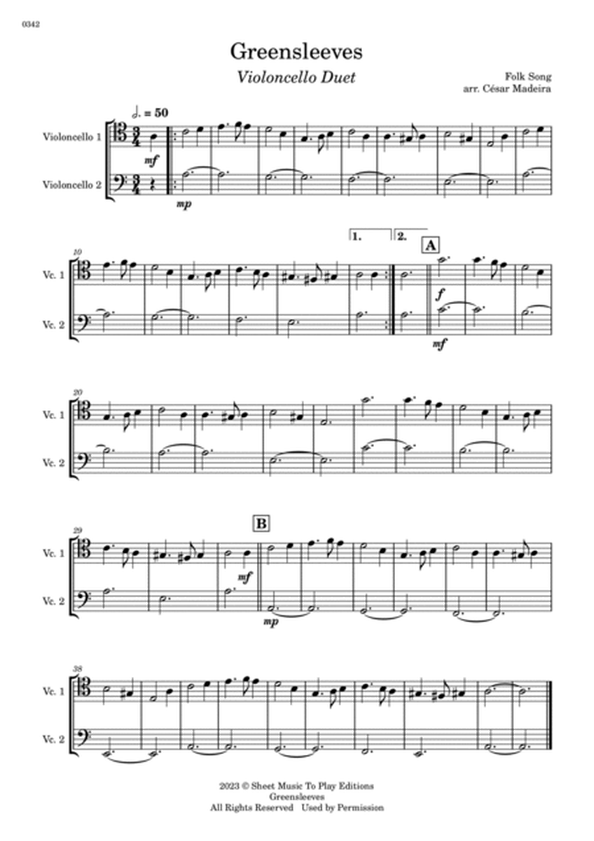 Greensleeves - Cello Duet (Full Score and Parts) image number null