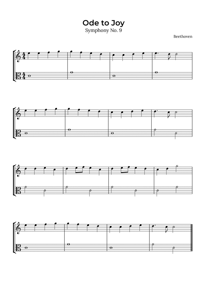 Ode to Joy (Violin and Viola) image number null