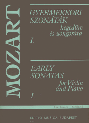 Book cover for Early Sonatas V1-vln/pno