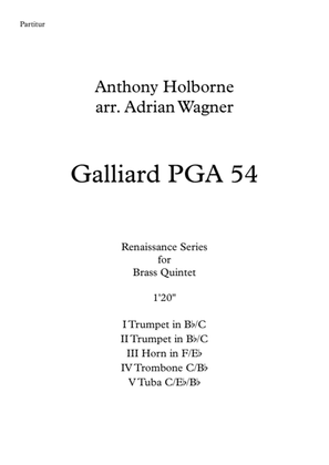 Book cover for Galliard PGA 54 (Anthony Holborne) Brass Quintet arr. Adrian Wagner