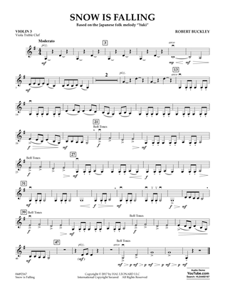 Book cover for Snow Is Falling - Violin 3 (Viola Treble Clef)