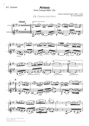 Book cover for Arioso (BWV 156) - Bb Clarinet and Piano (Individual Parts)