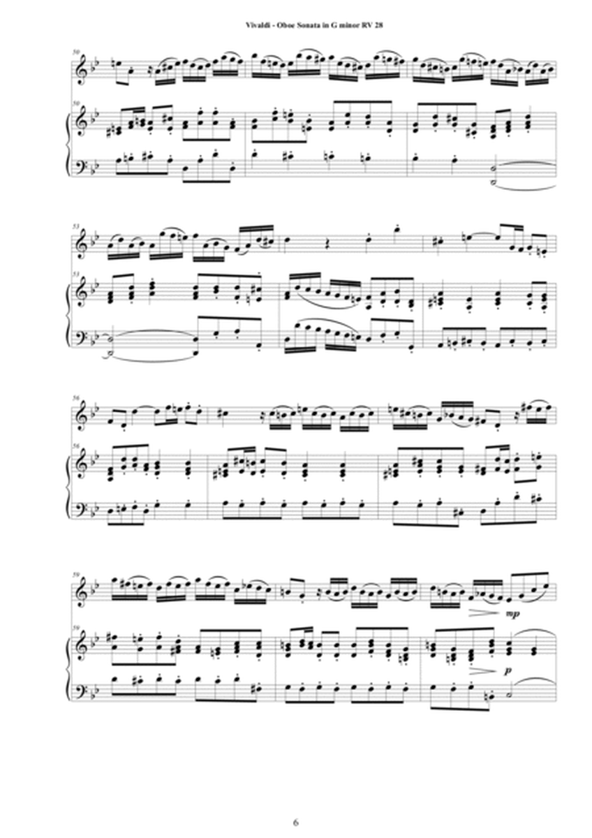 Vivaldi - Oboe Sonata in G minor RV 28 for Oboe and Harpsichord or Piano image number null