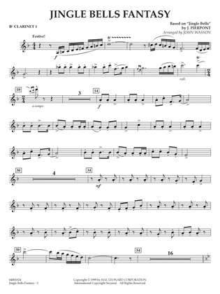 Jingle Bells Fantasy (arr. John Wasson) - Bb Clarinet 1