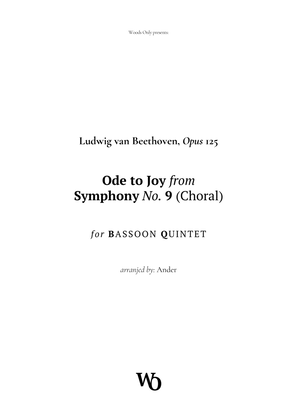 Book cover for Ode to Joy by Beethoven for Bassoon Quintet