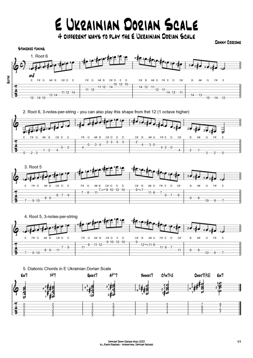 E Ukrainian Dorian Scale (4 Ways to Play) image number null