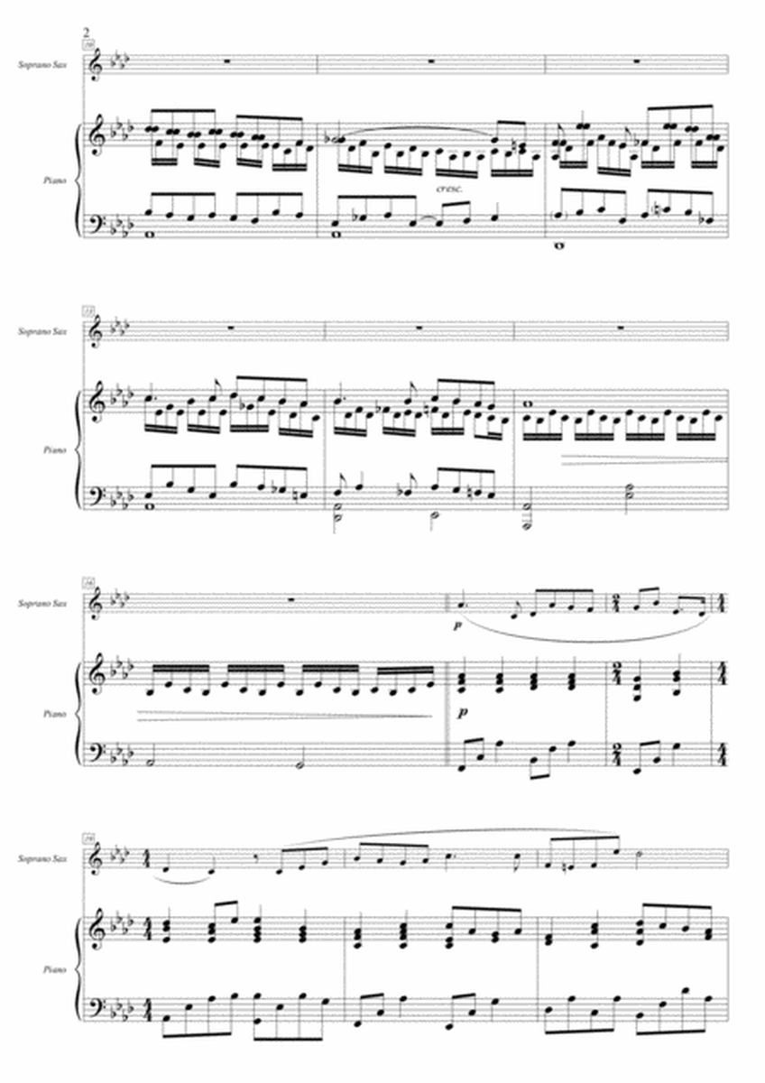 Cinema Paradiso - Duet: Soprano Sax and Piano Accompaniment - Score in A flat