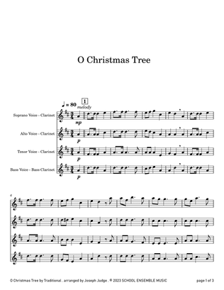 Book cover for O Christmas Tree for Clarinet Quartet in Schools