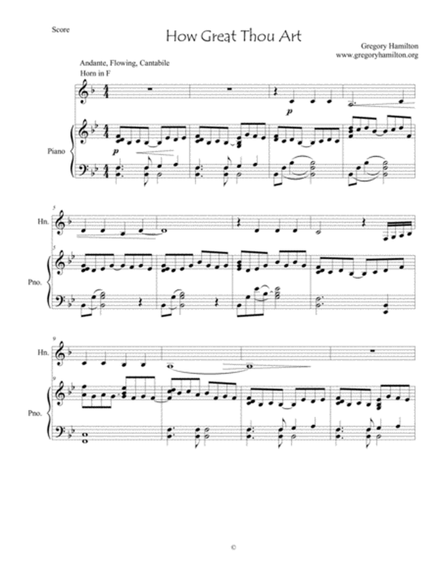 How Great Thou Art - for Horn in F and Piano image number null