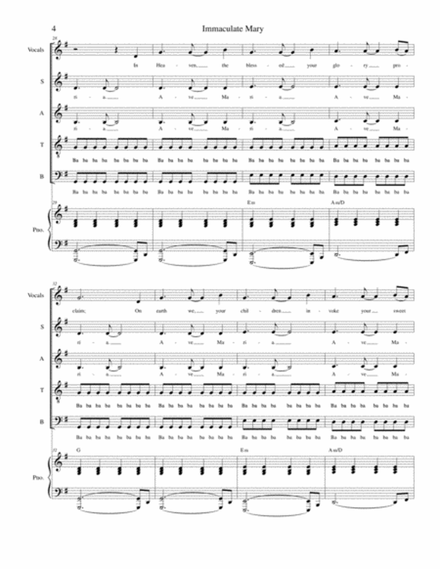 Immaculate Mary (Solos and SATB) image number null