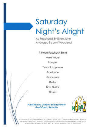 Book cover for Saturday Night's Alright (for Fighting)
