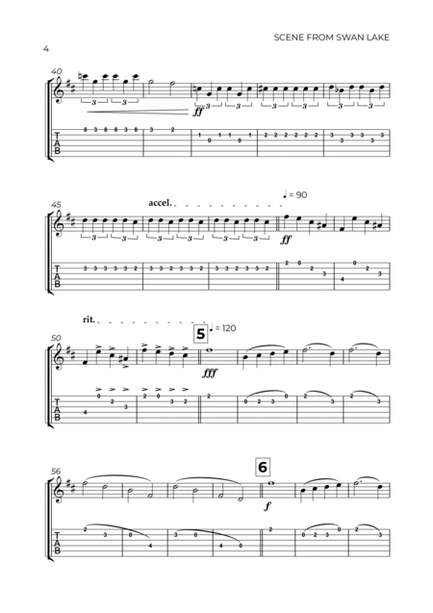 SCENE FROM SWAN LAKE - TCHAIKOVSKY – GUITAR TABLATURE image number null
