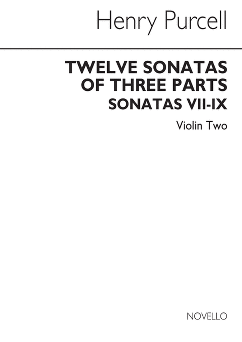 Twelve Sonatas Of Three Parts For Violin 2