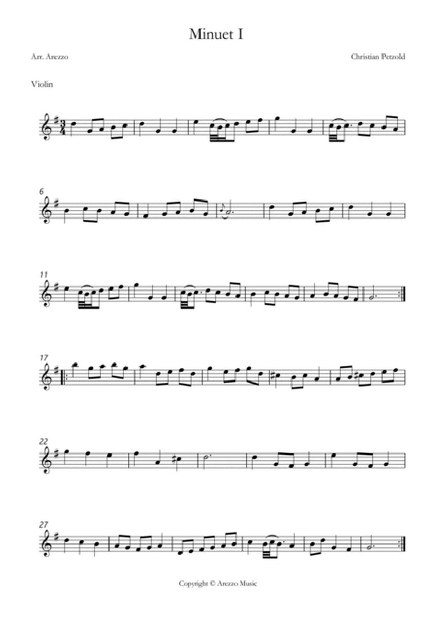 Bach bwv anh 114 minuet in g violin and Bassoon sheet music with ornaments image number null