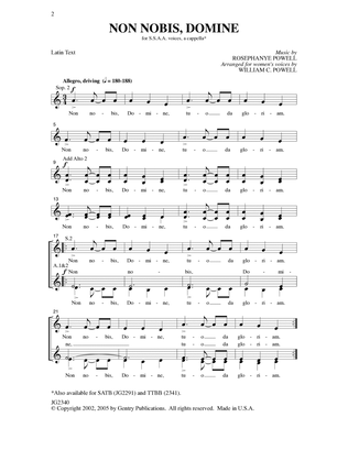 Non Nobis, Domine (arr. William C. Powell)